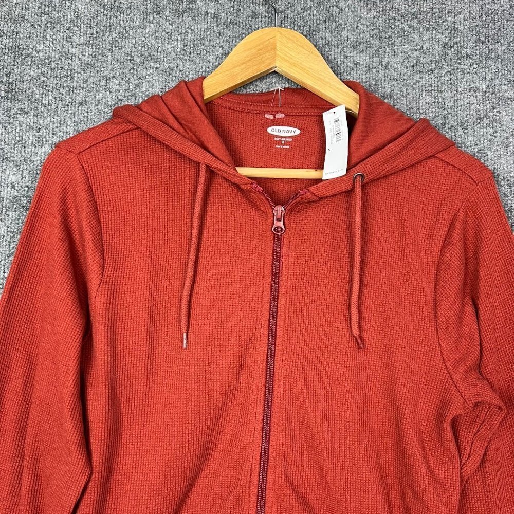NEW Old Navy Hoodie‎ Women's S orange Full Zip Sweatshirt Drawstring Pockets - Picture 3 of 6